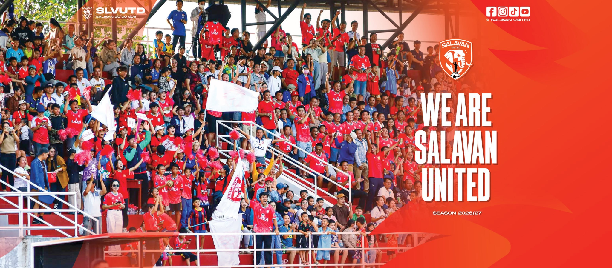 Salavan United fans celebrating together